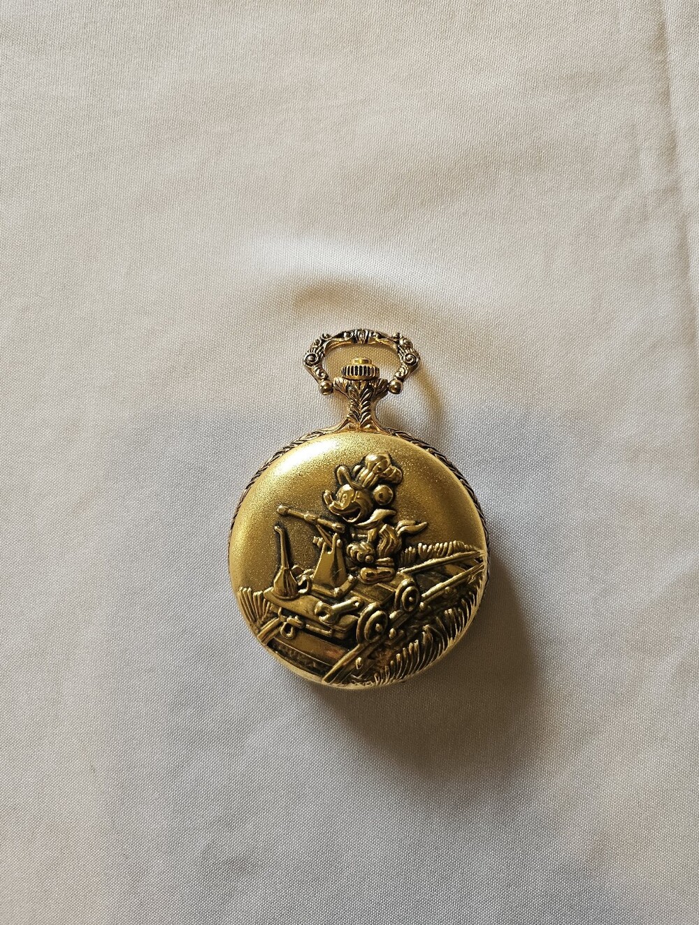 Vintage Verichron Quartz Mickey Mouse Pocket Watch 90s Railroad Conductor